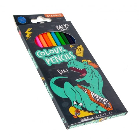 Kredki ołówkowe 12 kolorów Skate Dino STARPAK 536292