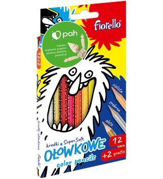 Kredki ołówkowe 12 kolorów Super Soft EXTRA FIORELLO S