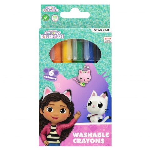 Kredki zmywalne 6 kolorów Gabby s Dollhouse STARPAK 528998