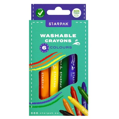 Kredki zmywalne 6 kolorów STARPAK 518462