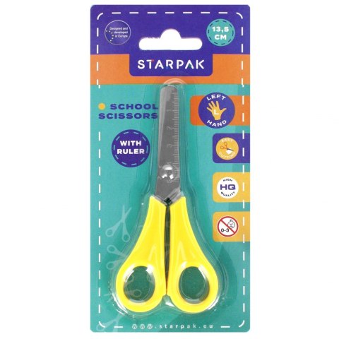 Nożyczki metalowe 13cm leworęczne z miarką STARPAK 533760