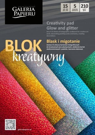 Papier kolorowy A4/15k holograficzny błysk 210g GALERIA PAPIERU ARGO 258001 GAL