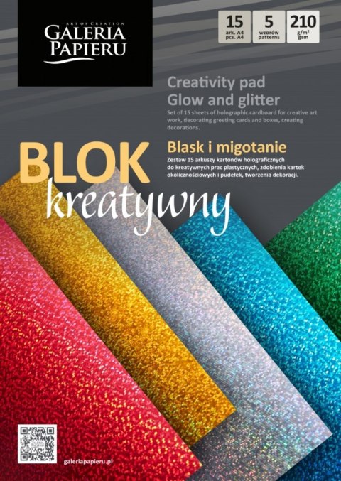 Papier kolorowy A4/15k holograficzny błysk 210g GALERIA PAPIERU ARGO 258001 GAL
