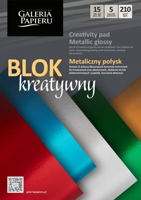 Papier kolorowy A4/15k metalic 210g GALERIA PAPIERU ARGO 258002 GAL