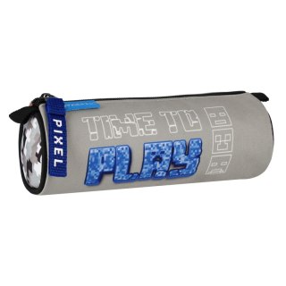Piórnik tuba 1 zamek Pixel szary STARPAK 527231