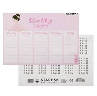 Plan lekcji z tabliczką mnożenia A5 Balerina P STARPAK 536138