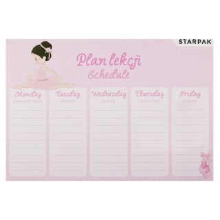Plan lekcji z tabliczką mnożenia A5 Balerina P STARPAK 536138