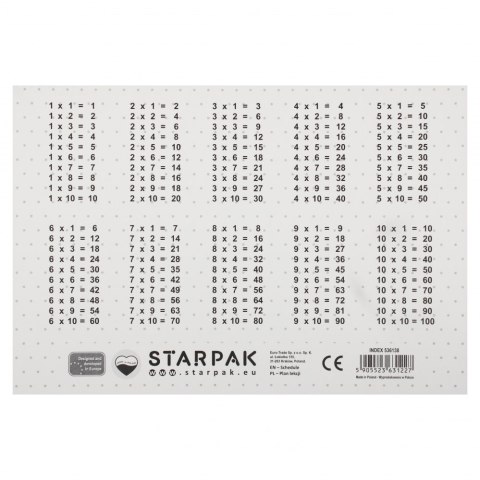 Plan lekcji z tabliczką mnożenia A5 Balerina P STARPAK 536138