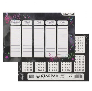 Plan lekcji z tabliczką mnożenia A5 Music STARPAK 536147