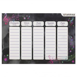 Plan lekcji z tabliczką mnożenia A5 Music STARPAK 536147
