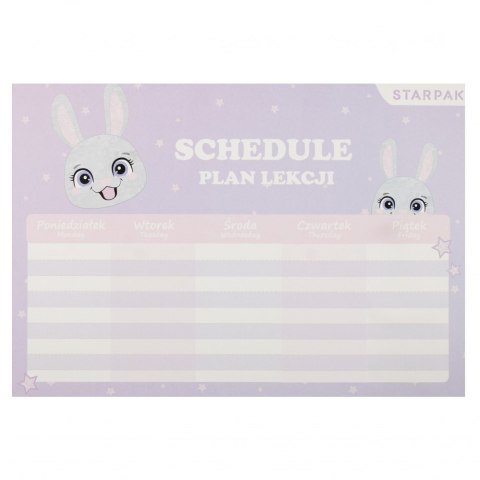 Plan lekcji z tabliczką mnożenia A5 Rabbit STARPAK 536146