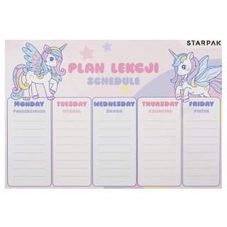 Plan lekcji z tabliczką mnożenia A5 Unicorn STARPAK 536139