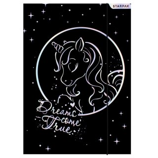 Teczka z gumką A4 Unicorn black STARPAK 536514