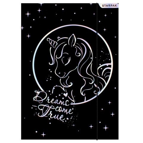 Teczka z gumką A4 Unicorn black STARPAK 536514
