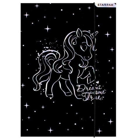 Teczka z gumką A4 Unicorn black STARPAK 536514