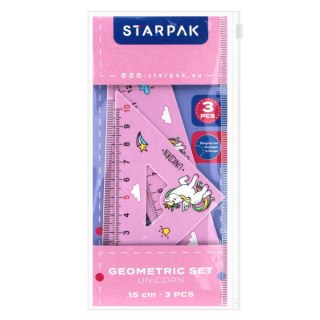 Zestaw szkolny geometryczny 3el. 15cm Unicorn STARPAK 538972