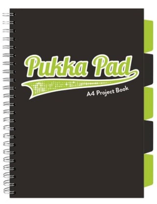 Kołozeszyt A4 100 kartek kratka czarno/limonka Pukka PILOT 3102BK-WPC