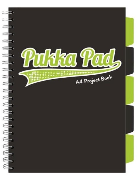 Kołozeszyt A4 100 kartek kratka czarno/limonka Pukka PILOT 3102BK-WPC