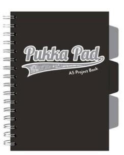 Kołozeszyt A5 100 kartek kratka czarny Pukka PILOT 3099BK-WPC