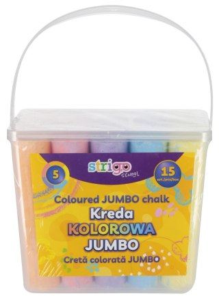 Kreda chodnikowa 5kol Jumbo wiaderko kpl15szt STRIGO SSC395