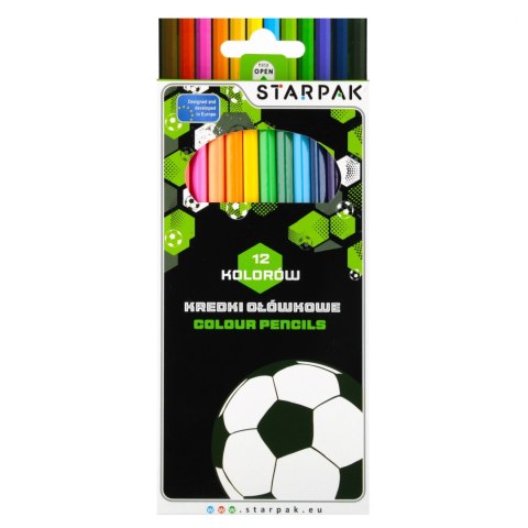 Kredki ołówkowe 12 kolorów Football STARPAK 553554