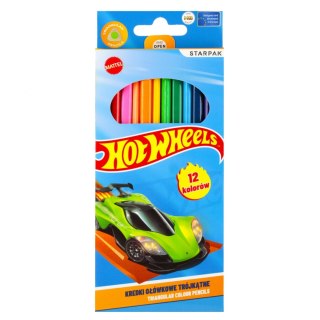 Kredki ołówkowe 12 kolorów Hot Wheels STARPAK 553671