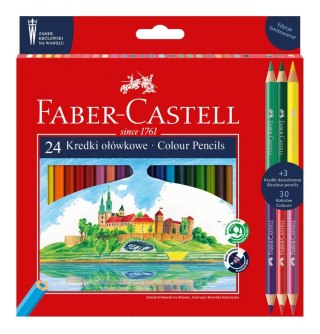 Kredki ołówkowe 24 kolory 3 kredki 2 stronne Zamek FABER CASTELL FC 201481