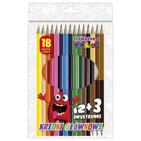 Kredki ołówkowe trójkątne 18 kolorów FUN&JOY 507056