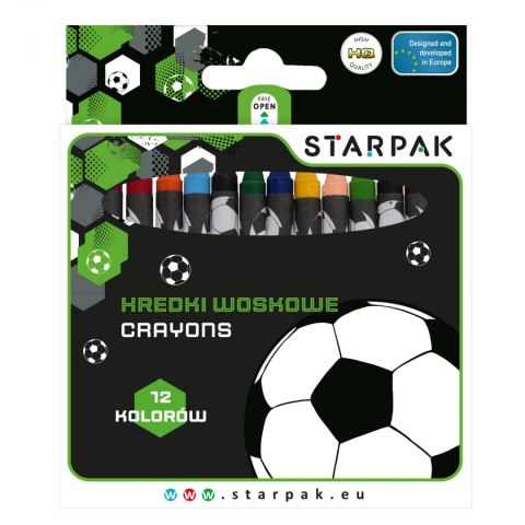 Kredki woskowe 12 kolorów Football STARPAK 553555