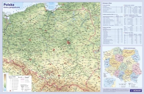 PODKLAD NA BIURKO PP 365X550 MAPA FIZ POLSKI WB
