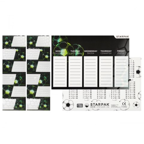 Plan lekcji z naklejkami na zeszyt Football STARPAK 553579