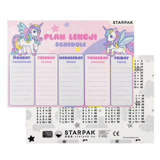 Plan lekcji z naklejkami na zeszyt Unicorn STARPAK 553572