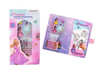 Zestaw kreatywny do kolorowania naklejki, kredki, diamenciki Princess STARPAK 552494