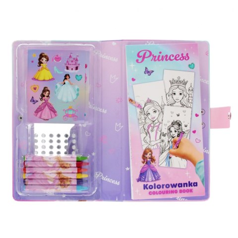 Zestaw kreatywny do kolorowania naklejki, kredki, diamenciki Princess STARPAK 552494
