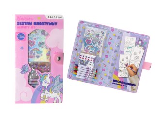 Zestaw kreatywny do kolorowania naklejki, kredki, diamenciki Unicorn STARPAK 552493
