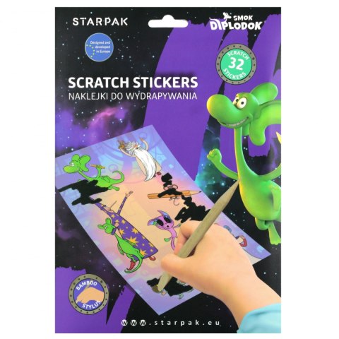 Zestaw kreatywny naklejki do wydrapywania Diplodok STARPAK 548946