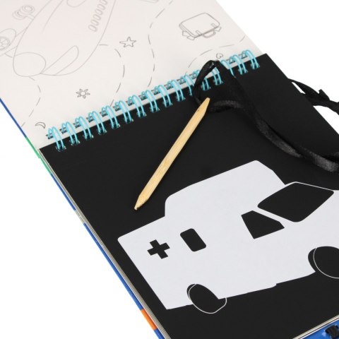 Zestaw kreatywny wydrapywanka z kolorowanką Vehicles STARPAK 552512