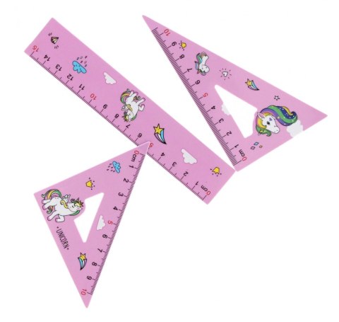 Zestaw szkolny geometryczny 3el. 15cm Unicorn STARPAK 538972