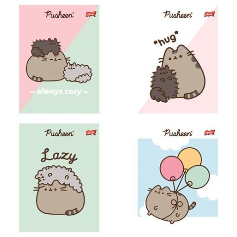 Zeszyt A5/32k kratka Pusheen laminowany U-pap A 16 ST. MAJEWSKI 674884