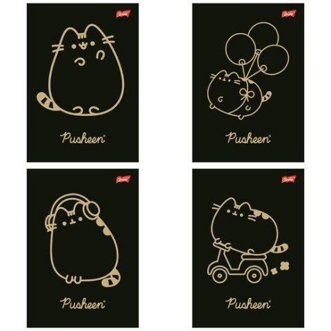 Zeszyt A5/60k kratka laminowany Pusheen U-pap A 10 ST. MAJEWSKI 675232