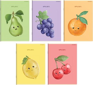 Zeszyt TOP 2000 HAPPY FRUITS A5/32 kartki linia podwójna kolorowa