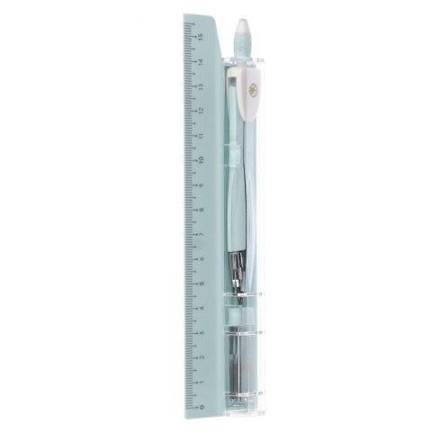 Cyrkiel metalowy plus linijka Pastel Blue STARPAK 561876