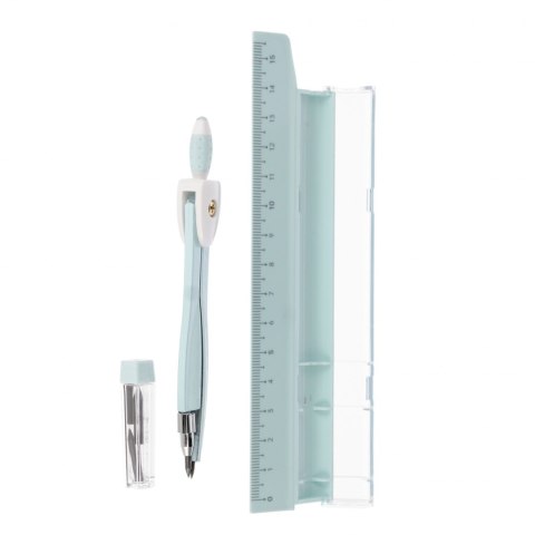 Cyrkiel metalowy plus linijka Pastel Blue STARPAK 561876