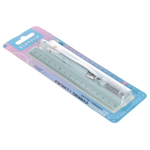 Cyrkiel metalowy plus linijka Pastel Blue STARPAK 561876