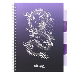 Kołozeszyt A4/100k kratka oprawa PP 80g Smok STRIGO S050
