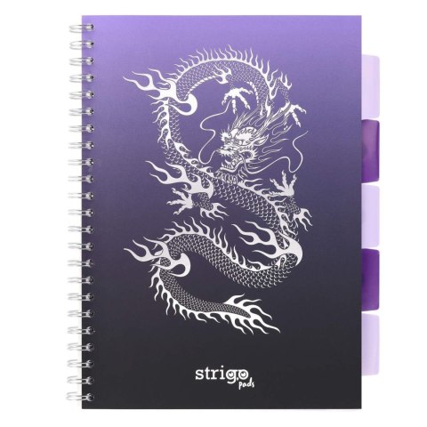 Kołozeszyt A4/100k kratka oprawa PP 80g Smok STRIGO S050