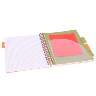 Kołozeszyt B5/100k kratka oprawa PP 80g Małki beż STRIGO PADS065