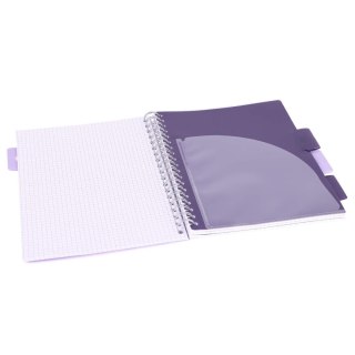 Kołozeszyt B5/100k kratka oprawa PP 80g Smok fioletowy STRIGO PADS053