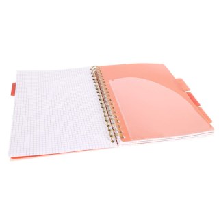 Kołozeszyt B5/100k kratka oprawa PP 80g kwiaty beż STRIGO PADS079