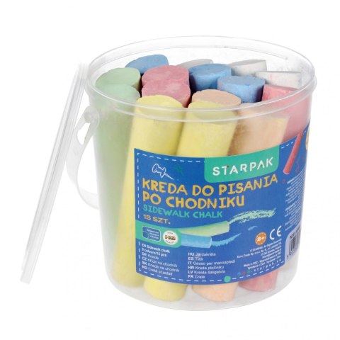 Kreda chodnikowa 6kol w wiaderku 15szt STARPAK 559666